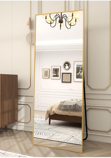 İva 162x55 Ayaklı, Asılı Veya Duvara Yaslı, Yer Aynaları,oturma Odası, Yatak Odası, Giyinme Odası Gold