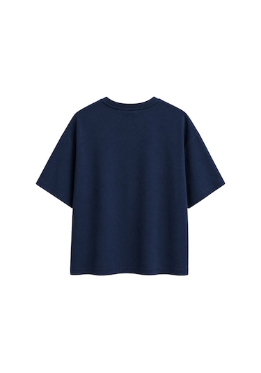 Mixray 2101 Kadın Bisiklet Yaka Soft Oversize Basic Modal T-shirt Lacivert