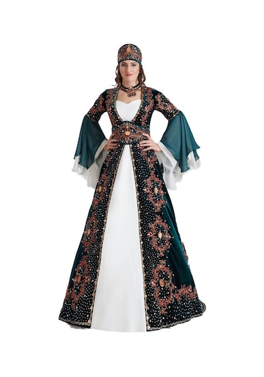 Ceyyiz Kadife Özel Dikim 5 Parça Bindallı Kına Elbisesi Melek