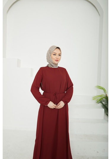 Armine Trend Kolları Lastikli Astarlı Elbise Bordo 25yt927 Bordo Armine Trend Kolları Lastikli Astarlı Elbise Bordo 25yt927 Bordo