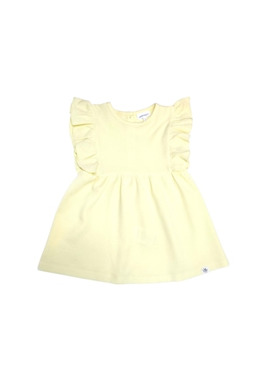 Kolu Fırfırlı Kız Çocuk Elbise Sarı
