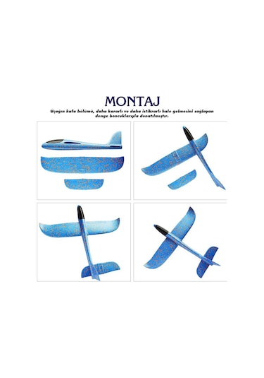 Epp Silikonlu Köpük Uçak Glider Planör Çocuk Eğitici Model Oyunca