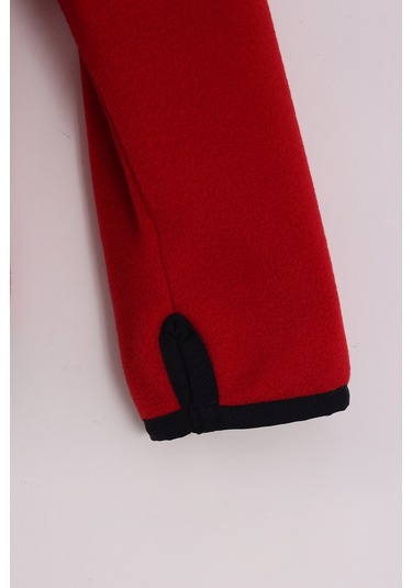 Monox Çocuk Unisex Parmak Geçmeli Polar Ceket Kırmızı