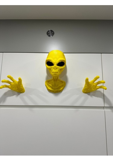 Alien Uzaylı Duvar Dekorasyonu Veya Kulaklık Tutucu Sarı