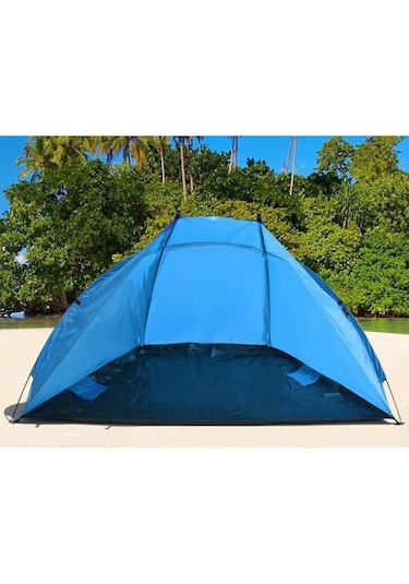 Suntek Plaj Çadırı Güneş Barınağı Gölgelik Açık Bahçe Mavi