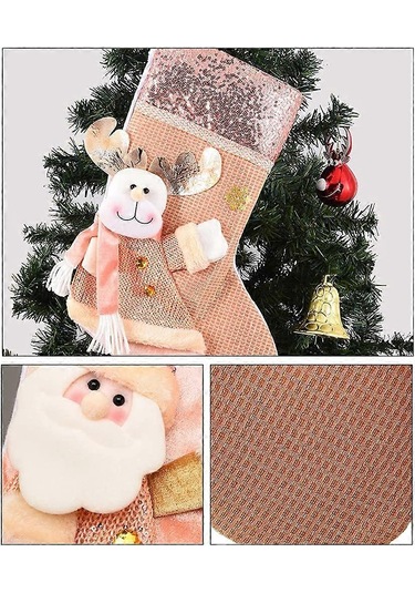 3 Parça Chaussettes De Nol, Design Pre Nol, Rennes Et Bonhommes De Neige, Ch