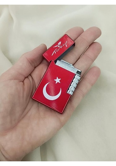 Çakmak Metal Gazlı Doldurulabilir Çakmak Ay Yıldız İşlemeli 17677