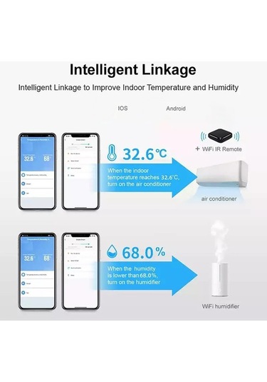 Dancemonkey Wi-fi Sıcaklık Nem Ölçer Akıllı Ev Ekipmanı Siyah Graffiti App,