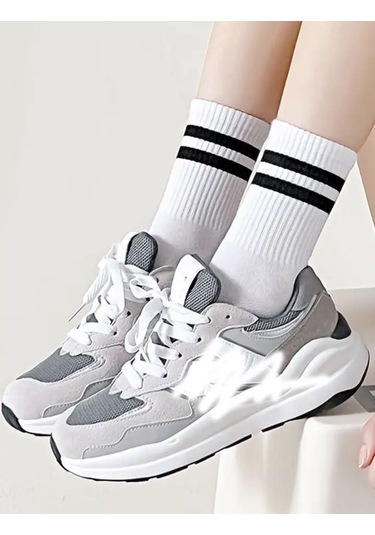 Unisex Beyaz Tenis Çorap 6 Çift