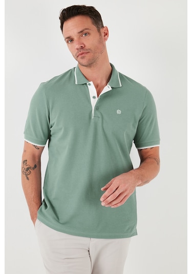 Buratti Pamuklu Slim Fit Şerit Detaylı Düğmeli Polo Yaka 4'Lü Paket Erkek T Shirt 5902118S4 Siyah-Kırmızı-Antrasit-Elma Yeşili-Beyaz