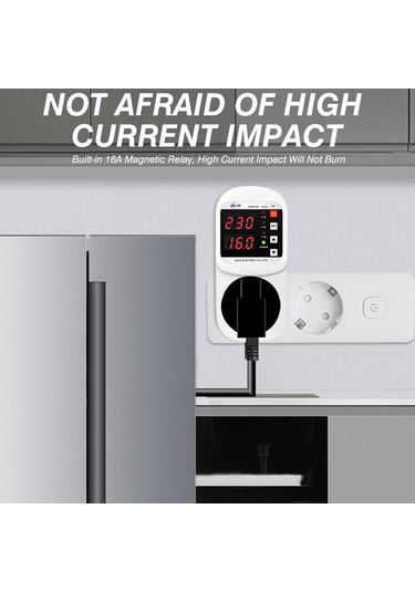 Youmex Eu Standartlı Buzdolabı Koruma Soketi, Led Ekranlı Otomatik Yenileme, Aşırı/fazla Düşük Gerilim, Akım Ve Dalga Baskı Korumalı 100-250v