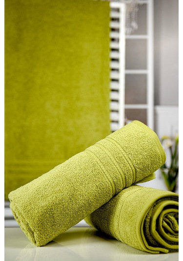 Menderes Home Cotton Collection Bukle Banyo Havlusu Bordürlü Yeşil