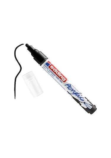 Edding 5100 Akrilik Marker Kalem 2-3 Mm Yuvarlak Uç 901 Siyah