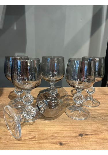 Çeyizci Çarşı Sterna 6 Lı 150 Cc Kristal Kahve Yanı Su Bardağı Füme 4384.58