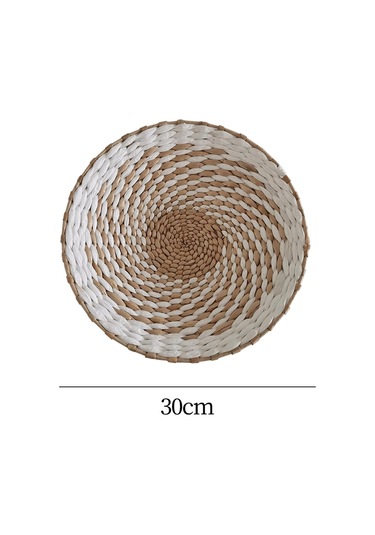 Suntek Magideal Dokuma Sepet Duvar Dekoru Fuaye Veranda Çiftlik Beyaz-30cm