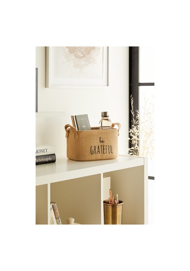 Ocean Home Textile Be Grateful Jüt Sepet 24 x 17 x 14 cm