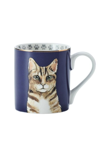 Mikasa Fine China 280 Ml Düz Taraflı Kupa Kedi Mavi