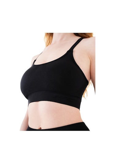 Musclecloth Nova Seamless Sırt Detaylı Bra Siyah