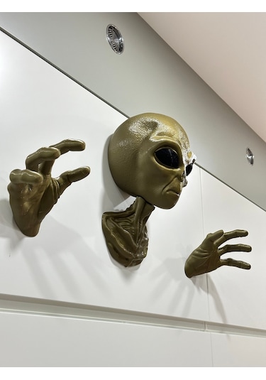 Alien Uzaylı Duvar Dekorasyonu Veya Kulaklık Standı Gold