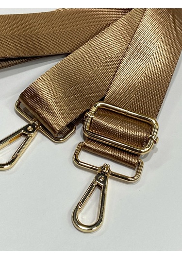 Çanta Sapı / Polyester Gold Detaylı Çanta Sapı - Sütlü Kahve Sütlü Kahve Açık Kahverengi