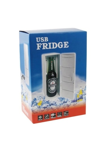 Wondernest 3,5w Usb Pc Mini Buzdolabı İçecek Soğutucu & Isıtıcı, 24,5x10,8x8,3cm Gümüş