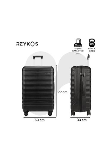 Reykos Rey-way Siyah Büyük Boy Valiz