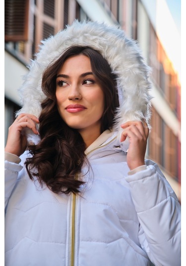 Toridas Günlük Kürklü Şişme Kadın Mont 807beyaze2 001