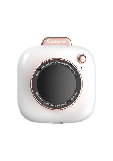 Fosenze Usb Şarjlı Boyun Tipi Mini Kamera Görünümlü El Serinletme Cihazı, 3 Kademeli Ayarlanabilir Rüzgar Hızı Beyaz