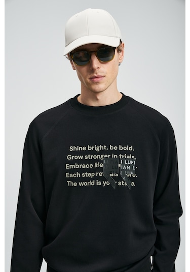 Lufian Shadow Erkek Sweatshirt Siyah Siyah 112030174100100 Siyah