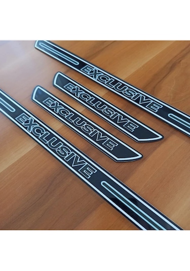 Citroen Cactus Pleksi Kapı Eşiği 4'lü Set Ön Arka Pianoblack Exclusıve Yazılı Fs