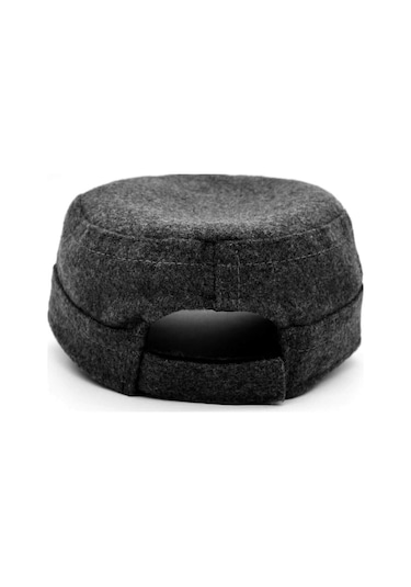 Erkek Kışlık Yün Kep Fidel Castro Şapka-Antrasit-Antrasit-Standart