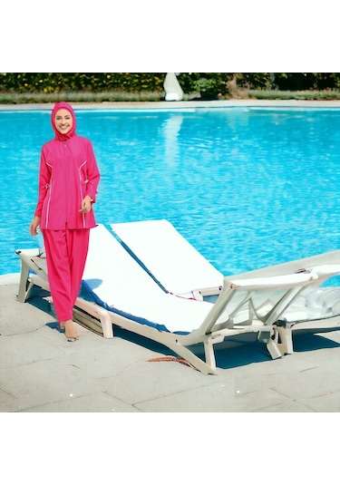 Shopiolog Uzun Kollu Düz Tam Tesettür Pembe