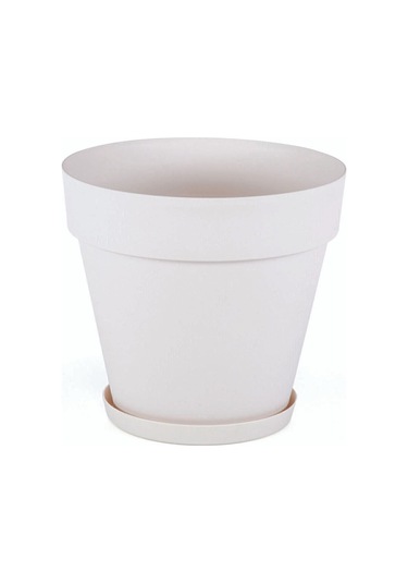 Serinova Dekoratif Plastik Saksı Yalı No:3 Mat Kırık Beyaz 3 L