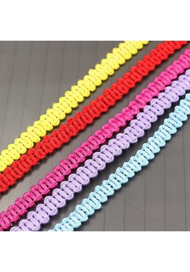 Flybuy İpek Kırkayak Dantel Kemer, 50m, 0.8cm Kırmızı Polyester, Dıy Aksesuar, Giyim Dekorasyonu