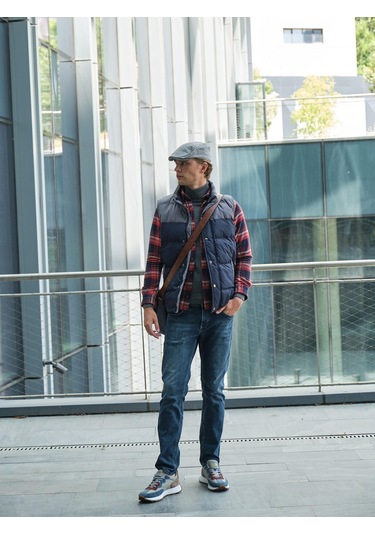 Erkek Slim Fit Lacivert Rüzgar Ve Su Itici Termo Iç Astarlı Nefes Alabilen Yelek Ncs Jeans 4514-Lacivert