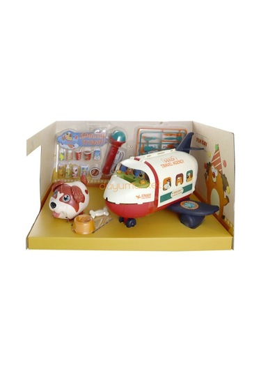 Sesli Sevimli Köpek Ve Yolcu Uçağı - Kahverengi