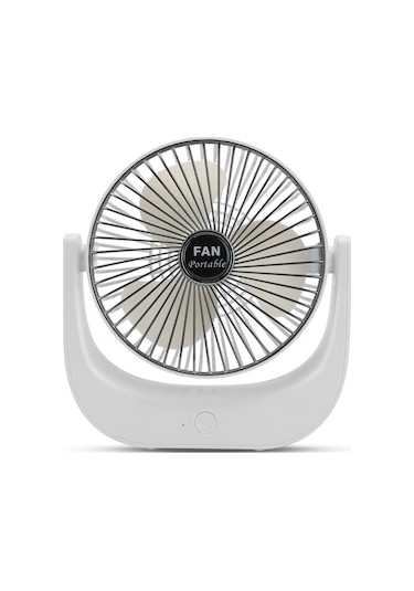 Padalink Ev Ve Dışarı Kullanıma Uygun Usb Şarjlı 6 İnç U Tipi Masaüstü Sessiz Mini Fan Parlak Gümüş