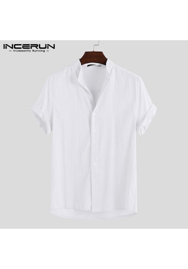 İncerun Yaz Erkek Kısa Kollu Sade Beyefendi Streetshirt Gömlek Gri