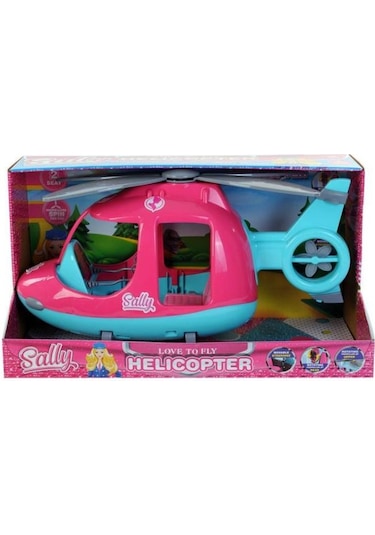 Farbu Oyuncak 46 CM Büyük Sally'nin Helikopteri Pembe-Turkuaz