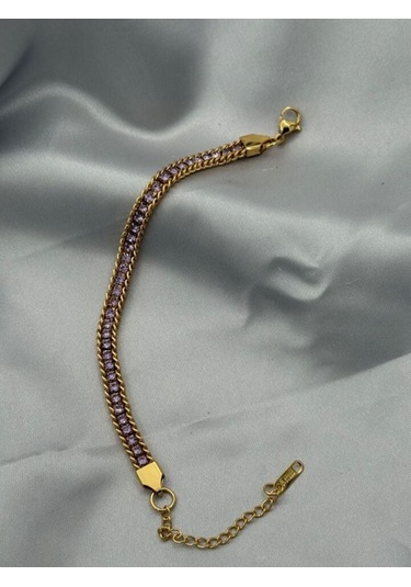 Kadın Zirkon Taşlı Çelik Bileklik 90020