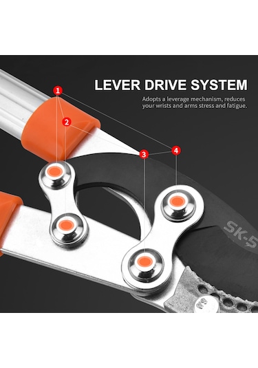 Symbee Bahçe Ağacı Dal Kesici, Lever Sistemi İle Kolay Kesim, 6cm'ye Kadar Dal Uçları, Dayanıklı Alaşım Çelik
