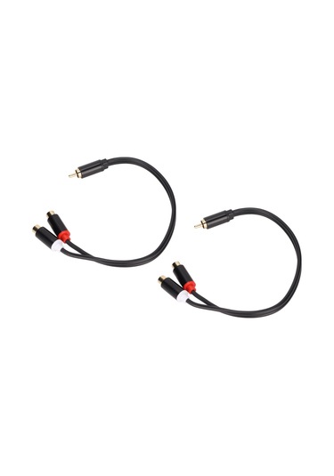Kosona 2 Adet Rca Bölücü Kablosu - 1 Erkek 2 Dişi Y Tipi, Stereo/mono Adaptörü, Altın Kaplı, 0.3m, Hoparlörler Ve Ev Sinemaları İçin 3686mff