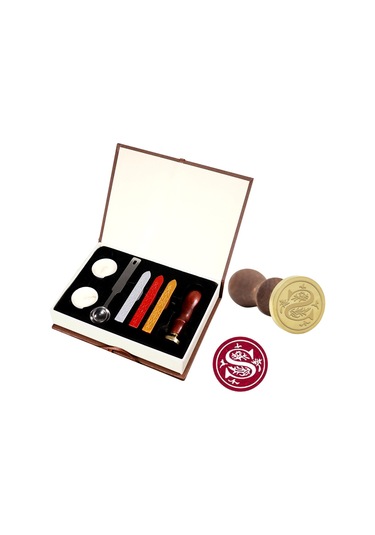 Kartlar, Zarflar, Davetiyeler, Şarap Paketleri, Düğün Mektupları İçin Mühürleme Mum Çubukları İle Klasik Mühür Damgası Seti - Stil S