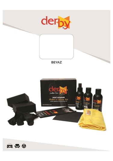 Derby Beyaz Deri Döşeme Ve Direksiyon Boyama 3 Lü Set