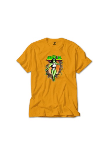 She Hulk Duvar Sarı Tişört Sarı