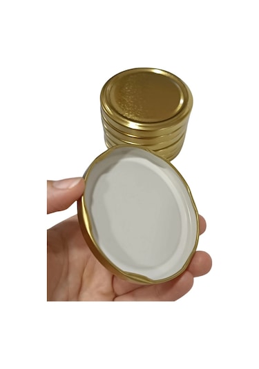 Konserve Kavanoz Kapağı 100 Adet 82mm Altın Kapak Çok Renkli