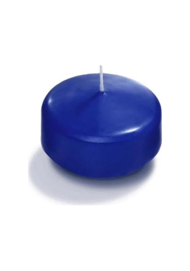 4 Lü Vazo + 12 Adet Çap 5 Cm Mavi Yüzen Mum Mavi