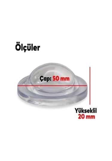 Silikon Kapı Stoperi Şeffaf 3 Adet Tamponu Kendinden Yapışkanlı Şeffaf Kapı Kolu Stopu