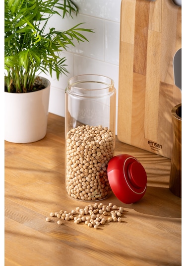 Emsan Simple Saklama Kavanozu 1500 ML Kırmızı