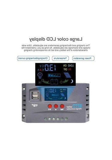 Trendooze 12/24v Otomatik Tanımlama Güneş Şarj Regülatörü, 30-100a, Lcd Ekran, Güçlü Usb, Dayanıklı Güneş Enerjisi Kontrol Cihazı